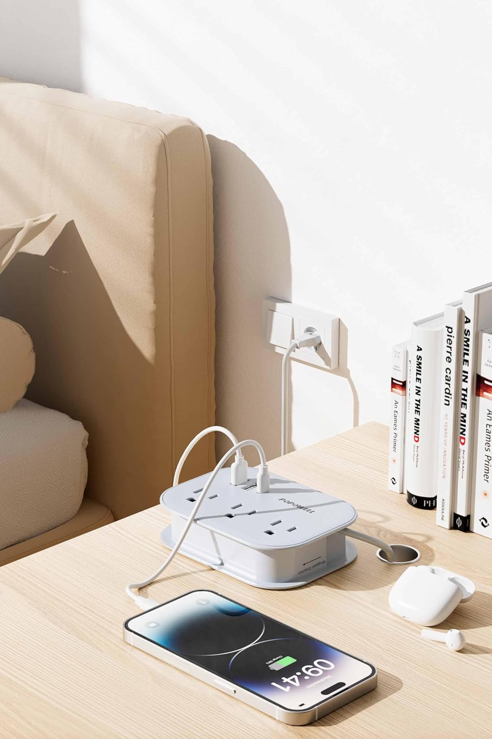 European Travel Plug Adapter USB C, Popowell International European Plug Adapter, 4 FT Travel Power Strip with 3 Outlets & 3 USB, Type C Power Adapter Travel Essential for Italy Spain France Germany. - Image 8