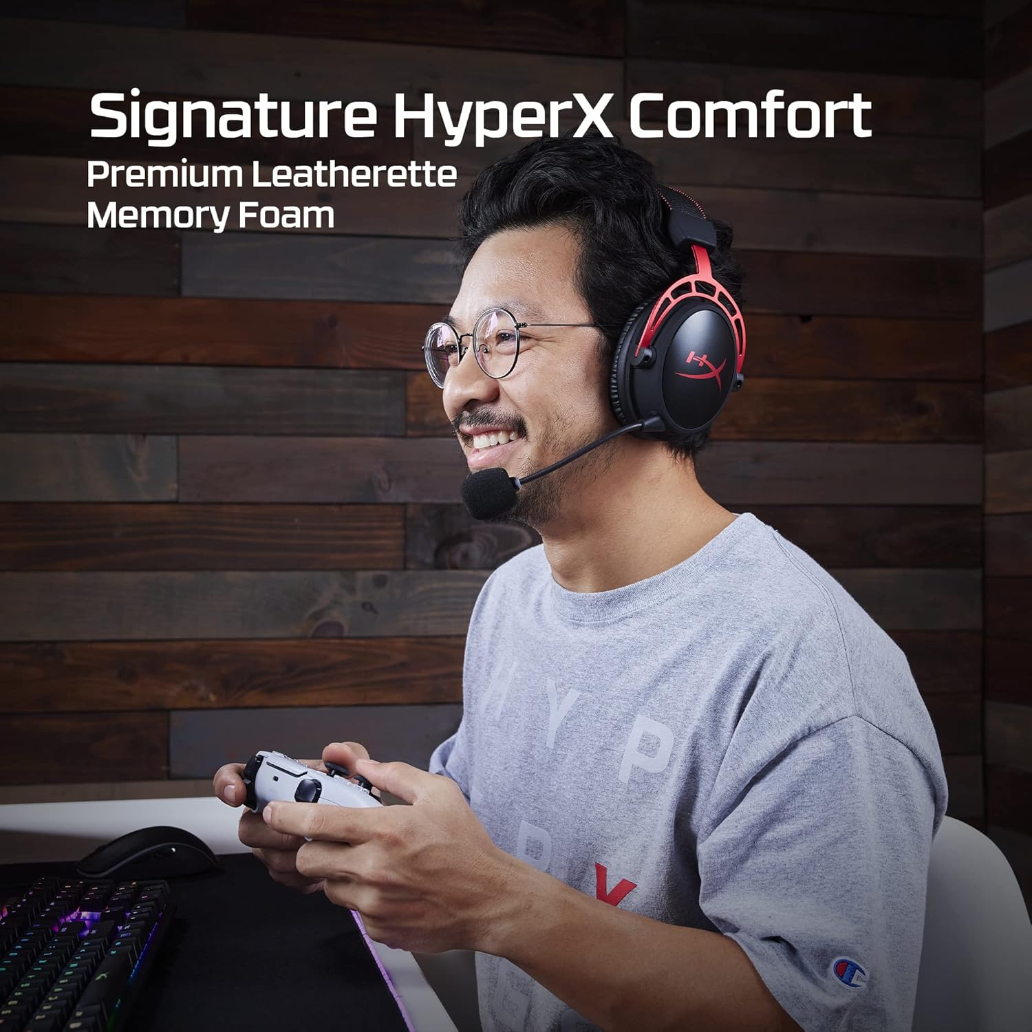 HyperX Cloud Alpha Wireless - Gaming Headset for PC, 300-hour battery life, DTS Headphone:X Spatial Audio, Memory foam, Dual Chamber Drivers, Noise-canceling mic, Durable aluminum frame,Red - Image 6